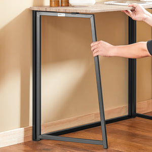 Tavolo Pieghevole con 2 sgabelli Pieghevole Tavolo salvaspazio in Legno e Ferro L90*P45*A74 cm Max Portata 150 kg OGT18-N