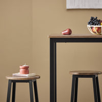 Set 5 Tavolo con 4 sgabelli,Bancone Bar tavolo bar con sgabelli penisola cucina Nero OGT22-SCH