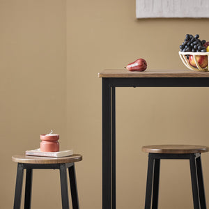 Set 5 Tavolo con 4 sgabelli,Bancone Bar tavolo bar con sgabelli penisola cucina Nero OGT22-SCH