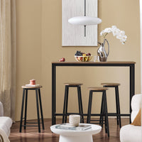 Set 5 Tavolo con 4 sgabelli,Bancone Bar tavolo bar con sgabelli penisola cucina Nero OGT22-SCH