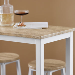 Set 5 Tavolo con 4 sgabelli,Bancone Bar tavolo bar con sgabelli penisola cucina Bianco OGT22-WN