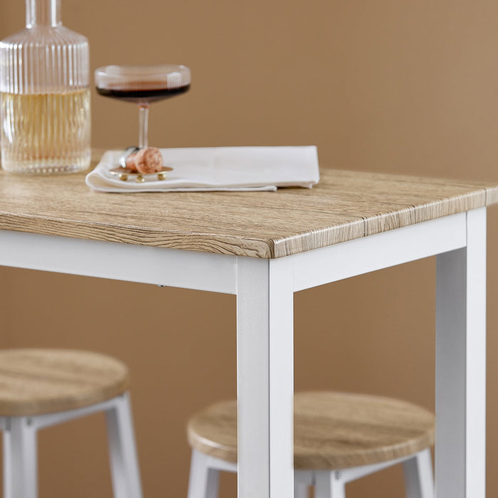 Set 5 Tavolo con 4 sgabelli,Bancone Bar tavolo bar con sgabelli penisola cucina Bianco OGT22-WN