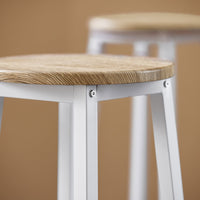 Set 5 Tavolo con 4 sgabelli,Bancone Bar tavolo bar con sgabelli penisola cucina Bianco OGT22-WN