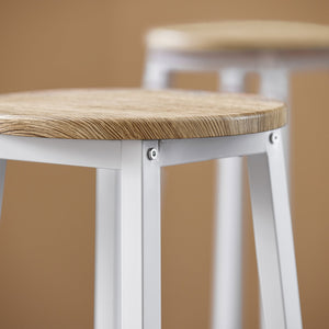 Set 5 Tavolo con 4 sgabelli,Bancone Bar tavolo bar con sgabelli penisola cucina Bianco OGT22-WN