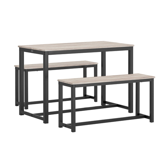 Set 3 Pezzi Tavolo da Pranzo con 2 Panche Set Tavolo da Cucina Tavolo da Balcone OGT25-HN SoBuy