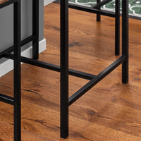 Set 3 Pezzi Tavolo con 2 sgabelli Mobile Bar per casa Stile Industriale, L60*P60*A97cm, Legno OGT27-N