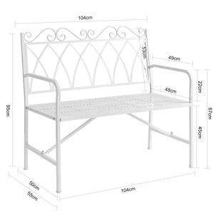 panchina da esterno panchina da giardino Panca da Giardino per 2 Persone Stile Antico Ferro OGT45-W
