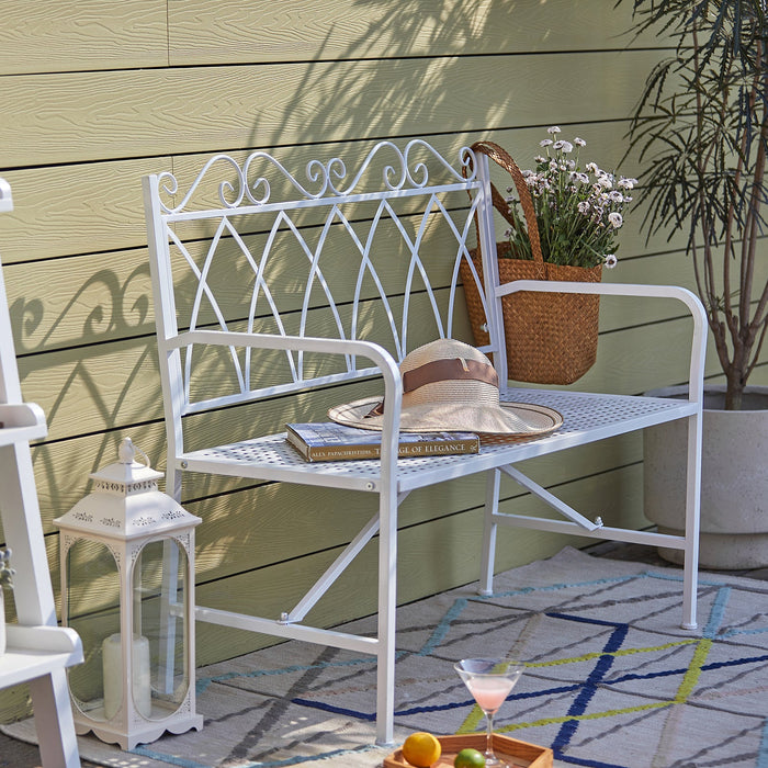 panchina da esterno panchina da giardino Panca da Giardino per 2 Persone Stile Antico Ferro OGT45-W