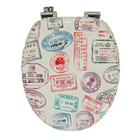 Sedile copri wc universale frizionato fantasia mdf chiusura rallentata *** fantasia travel, confezione 1