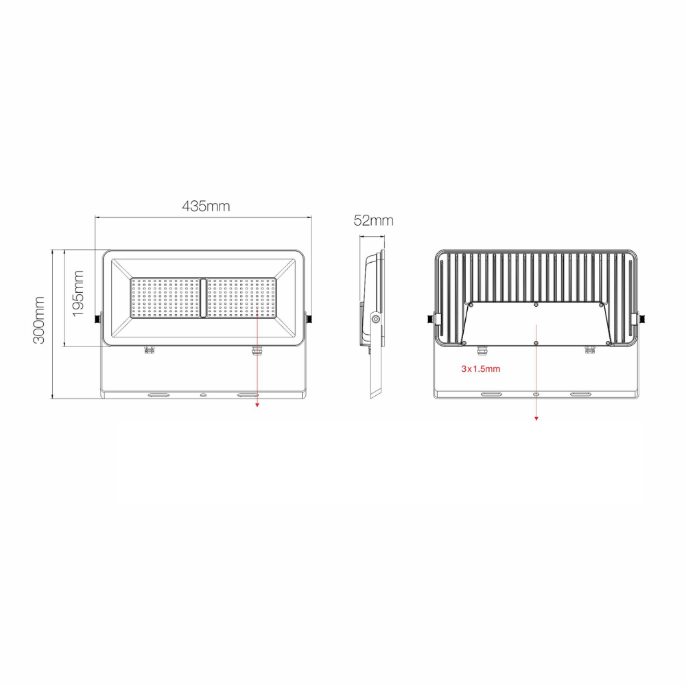 Proiettore led polaris esterno alta potenza ip65 luce naturale 4.000k *** colore nero, watt 150 watt, confezione 1