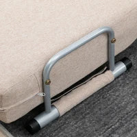 Divano Letto 2 Posti 3 in 1 Convertibile in Poltrona Reclinabile e 4 Cuscini, 102x82x81 cm, Beige