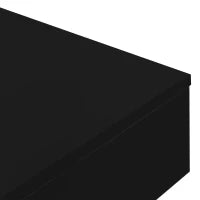 Tavolino da salotto lucido, tavolino da soggiorno con scatola portaoggetti rimovibile ed effetto luce LED, 72×72×30 cm,Nero