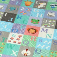 Tappeto per Bambini 0-3 Anni con Numeri e Lettere e Superficie Impermeabile, in XPE Multicolore, 176.5x148x1 cm