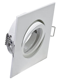 Faretto Incasso Oil Orientabile Quadrato Alluminio Bianco 1 Luce Gu10 9X9Cm