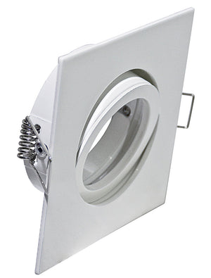 Faretto Incasso Oil Orientabile Quadrato Alluminio Bianco 1 Luce Gu10 9X9Cm
