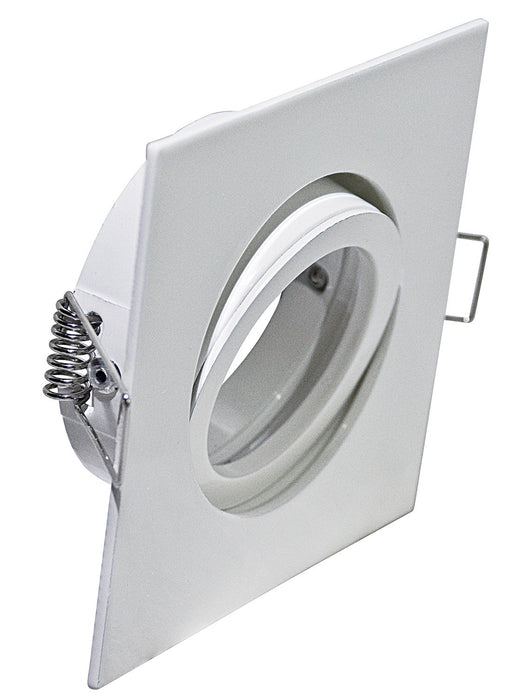 Faretto Incasso Oil Orientabile Quadrato Alluminio Bianco 1 Luce Gu10 9X9Cm
