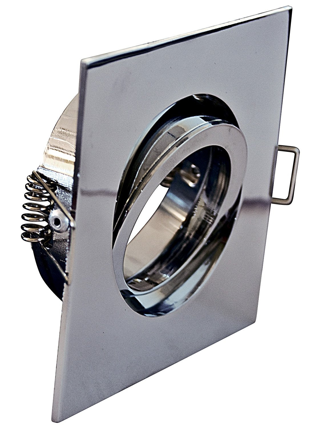 Faretto Incasso Oil Orientabile Quadrato Alluminio Cromo 1 Luce Gu10 9X9Cm