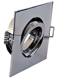 Faretto Incasso Oil Orientabile Quadrato Alluminio Cromo 1 Luce Gu10 9X9Cm