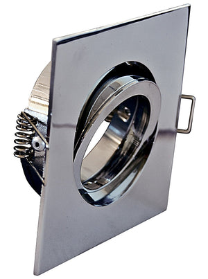 Faretto Incasso Oil Orientabile Quadrato Alluminio Cromo 1 Luce Gu10 9X9Cm