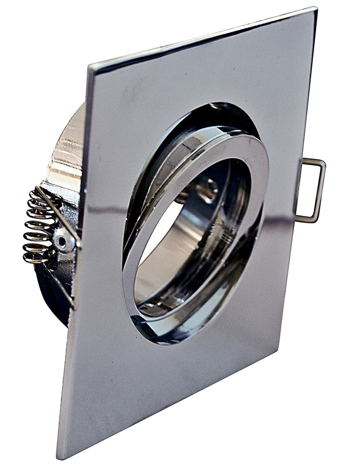 Faretto Incasso Oil Orientabile Quadrato Alluminio Cromo 1 Luce Gu10 9X9Cm