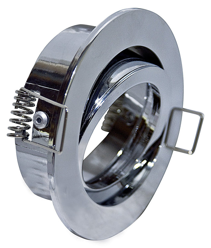 Faretto Incasso Oil Orientabile Tondo Alluminio Cromo 1 Luce Gu10 D8,3Cm