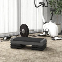 Stepper Fitness Regolabile a 10.5/15.5/20.5 cm con Superficie Antiscivolo e Capacità 250 kg, Grigio