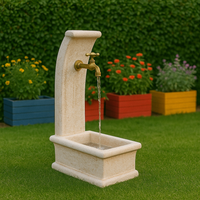 Fontana da giardino modello luna calcestruzzo cemento h100 cm senza rubinetto design elegante