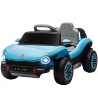 Auto Elettrica per Bambini dai 3 Anni, Volkswagen E-Buggy 12V con Telecomando 2,4 G e Ruote con Sospensione, Blu