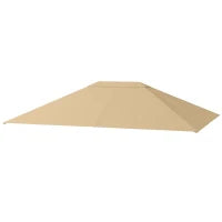Telo di Ricambio per Padiglione Gazebo in Poliestere ad Alta Densità 180 g/m² Anti-UV 3 x 4 m, Kaki
