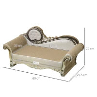 Graffiatore Cartone per Gatti in Forma di Divano con Catnip per Interno 60x29,5x29 cm Marrone