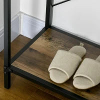 Consolle Tavolo d'Appendere d'Ingresso Industriale con 3 Cassetti e 1 Ripiano Effetto Legno, 100 x 35 x 76,5 cm, Marrone Chiaro e Nero