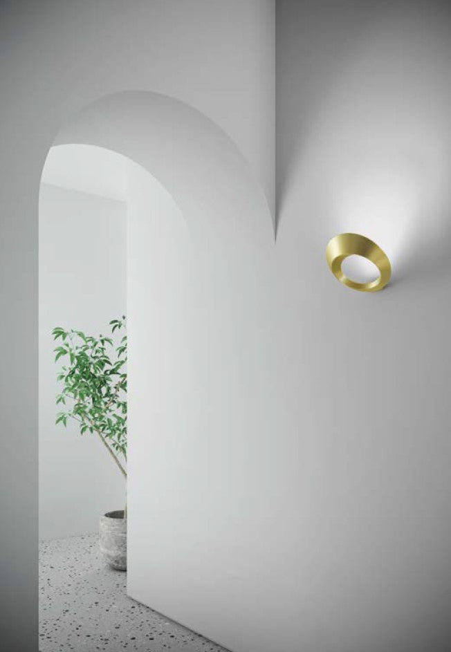 OLO APPLIQUE A PARETE ORO SPAZZOLATO A LED  3000K 3300LM 33W IN ALLUMINIO