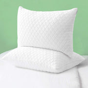 OLYMPIA Coppia Guanciali Fiocco Memory Foam, Cuscino da Letto Premium per Dormire,  Ergonomico e Traspirante Supporto Ottimale Collo e Cervicale