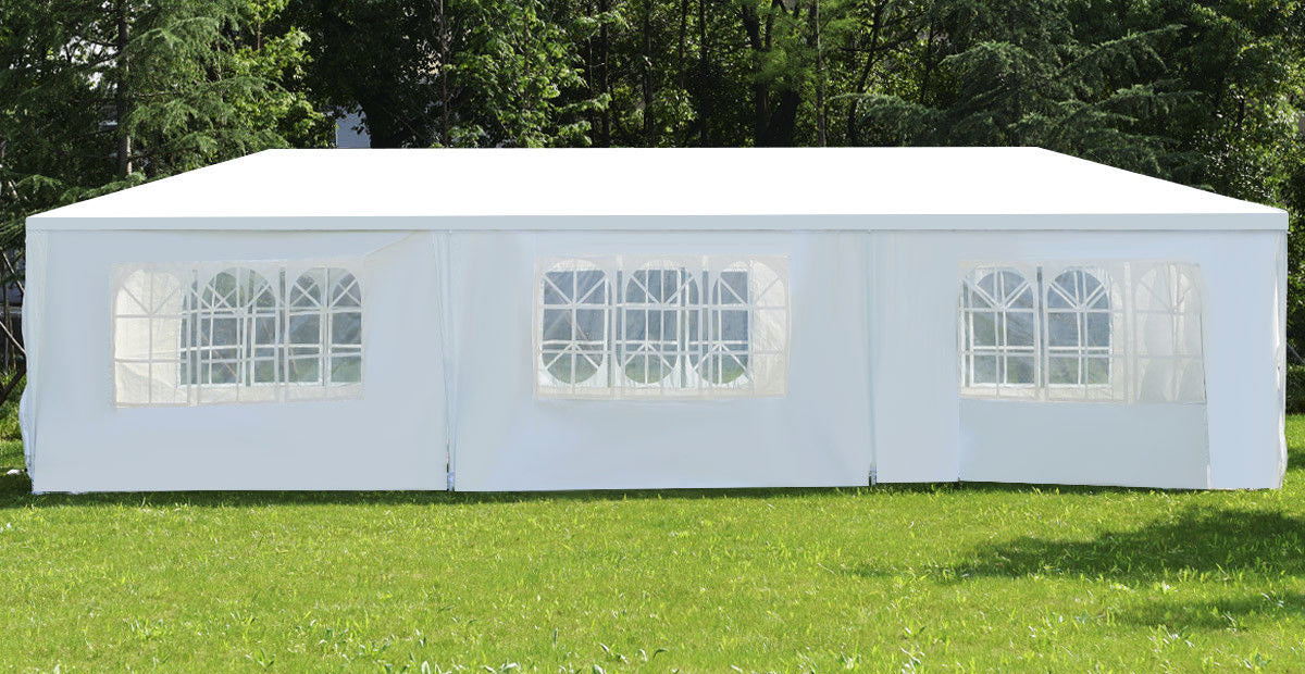 Tenda/gazebo per feste 3x9 impermeabile bianco tendone per fiere e mercati