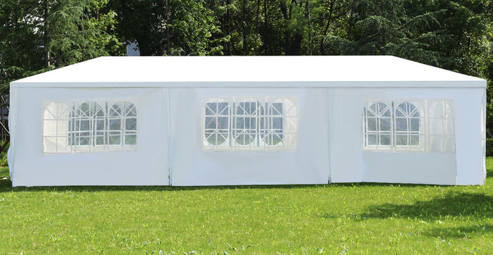 Tenda/gazebo per feste 3x9 impermeabile bianco tendone per fiere e mercati