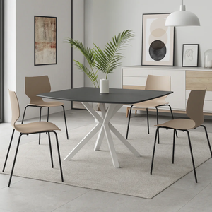 Elite, Set di 4 sedie in polipropilene Marrone chiaro(50cm X 51cm H. 77cm)| Duzzle