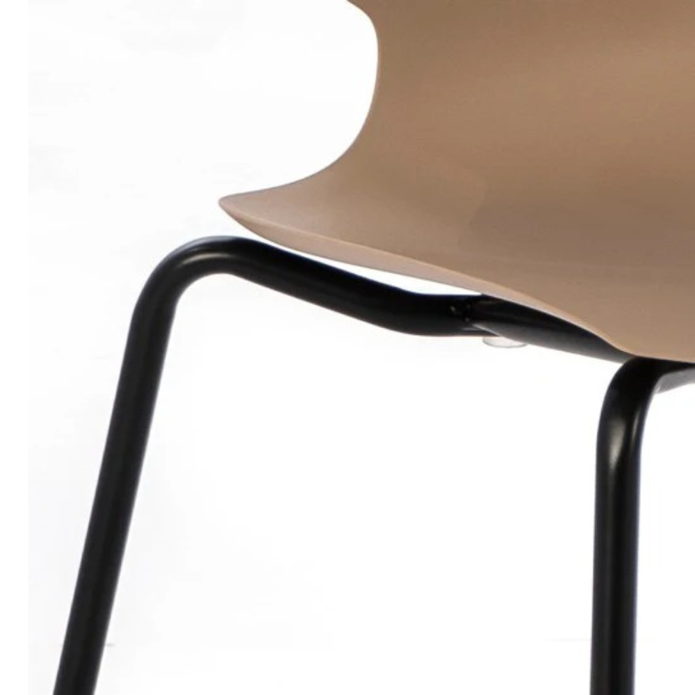 Elite, Set di 4 sedie in polipropilene Marrone chiaro(50cm X 51cm H. 77cm)| Duzzle