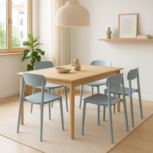 Urban, Set di 4 sedie in polipropilene Azzurro (50cm X 51cm H. 77cm)| Duzzle