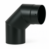 Curva a 90° elemento angolare modifica sezione canale fumo stufa pellet *** misura Ø 180 mm, confezione 1