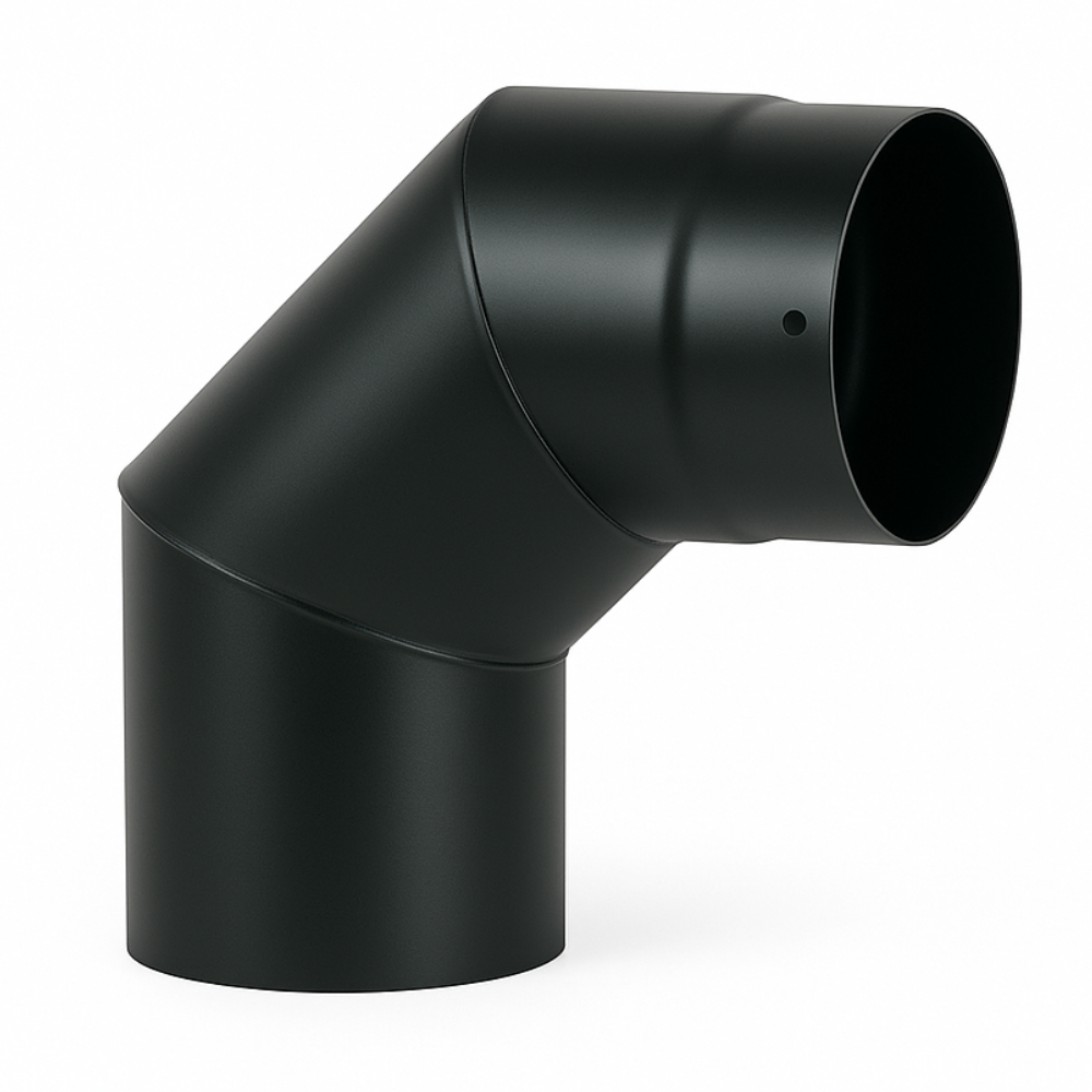 Curva a 90° elemento angolare modifica sezione canale fumo stufa pellet *** misura Ø 150 mm, confezione 1