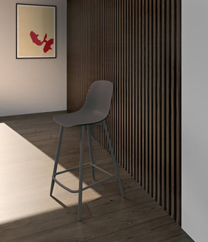 Frida - Sgabello in polipropilene grigio scuro - Set da 4 pz