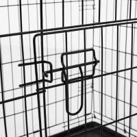 Gabbia Trasportino in Acciaio per Animali Pieghevole, 106×71×76cm, Nero