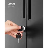 Armadio da ufficio multiuso armadio da ufficio con serratura a 2 ante unità di stoccaggio in acciaio per ufficio soggiorno nero 12_0004829