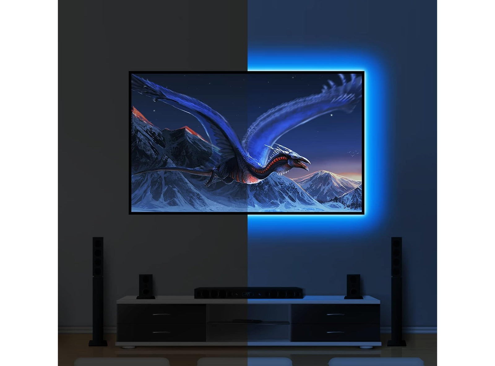 OMERIL Striscia LED 2M RGB 5050 con 16 Colori e 4 Modalità Alimentata USB Impermeabile con Telecomando IR per TV Retroilluminazione