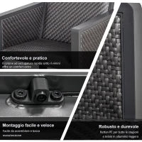 Salotto da Giardino con Divano da Esterno e Tavolino, Mobili da Giardino in Rattan Sintetico, Set 4 Pz, Grigio
