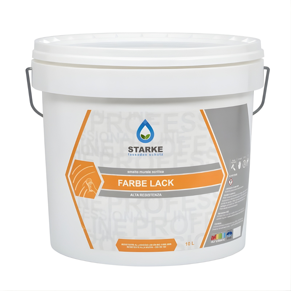 Farbe lack smalto murale acrilico bianco satinato alta resistenza smacchiabile *** formato 10 lt, confezione 1