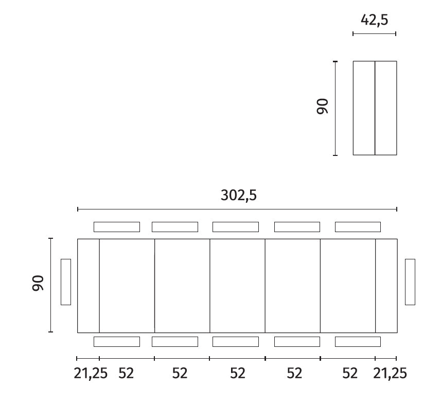 Pinocchio - Consolle allungabile (42,5/302,5 x 90 cm) in MDF laccato tortora
