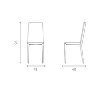 Cleo - Sedia in ecopelle grigia 4 pz