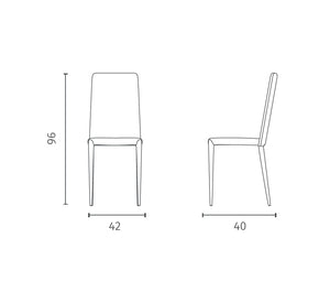 Cleo - Sedia in ecopelle grigia 4 pz