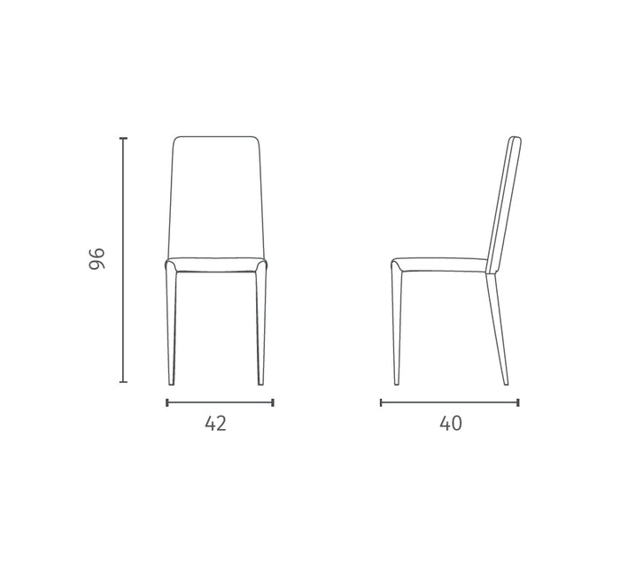 Cleo - Sedia in ecopelle grigia 4 pz